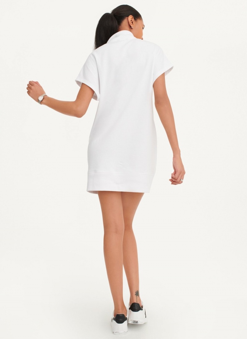 White Dkny Exploded Applique Logo Sneaker Women's Dress | Q3950580