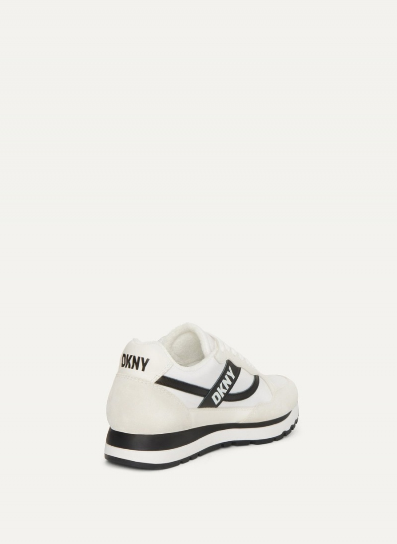 White Dkny Logo Retro Women's Sneakers | S1147944