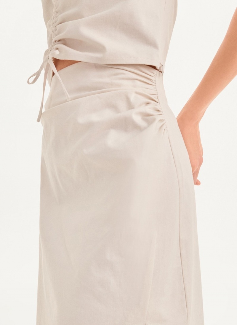 White Dkny Long with Slit Women's Skirts | Q0340876