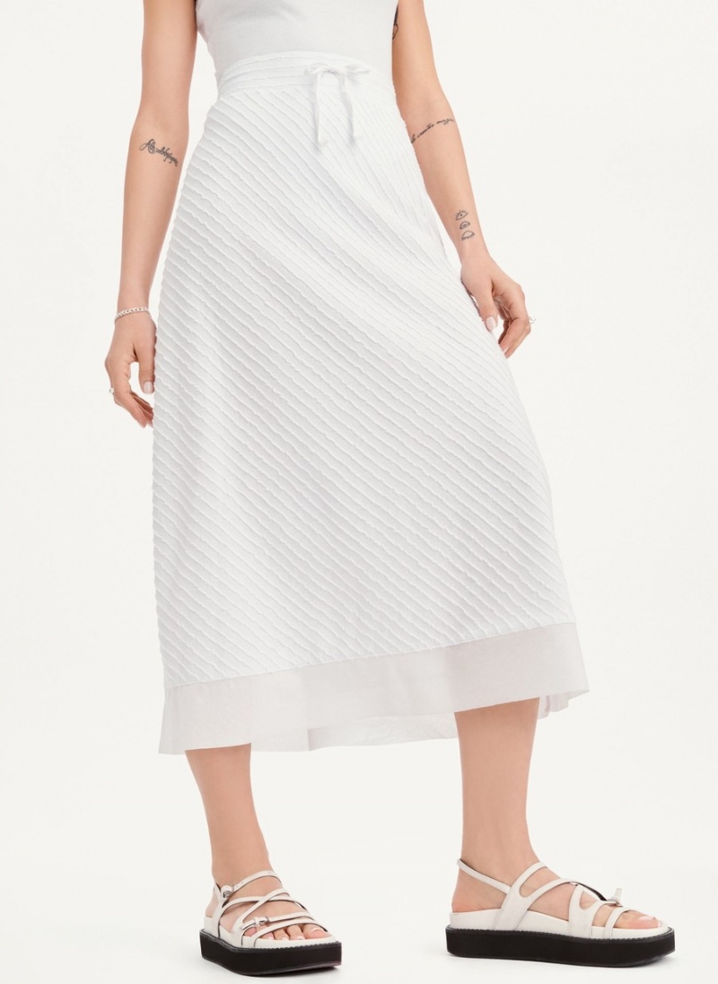 White Dkny Pull On Maxi Women's Skirts | W7172880