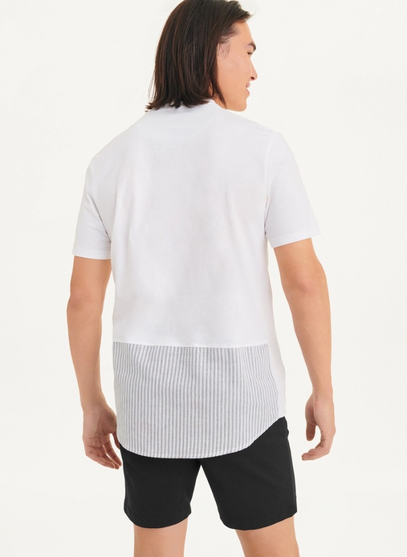 White Dkny Short Sleeve Crew Contrast Pocket Men's T Shirts | W1912858