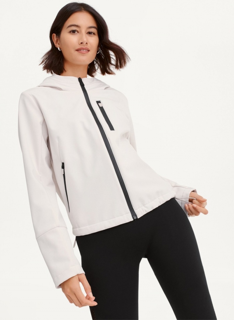 White Dkny Soft Shell W Bonded Velour Women\'s Jackets | Y3861011