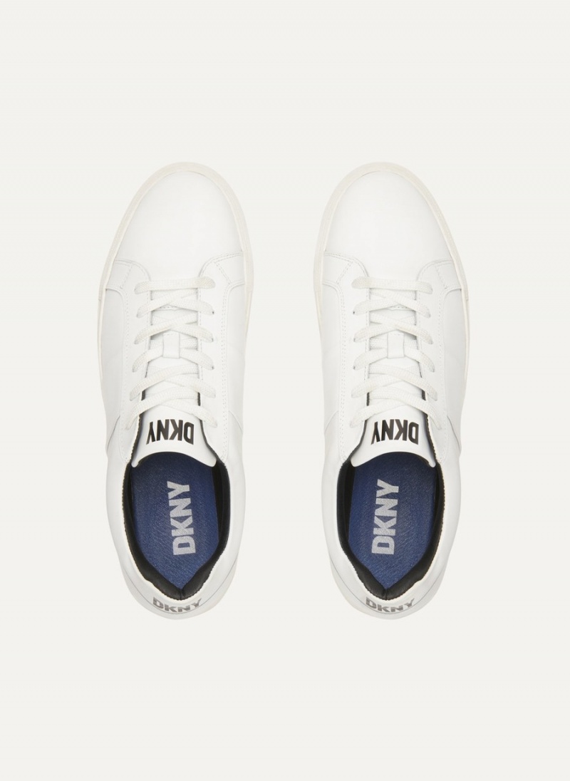 White Dkny Street Side Men's Sneakers | F6779474