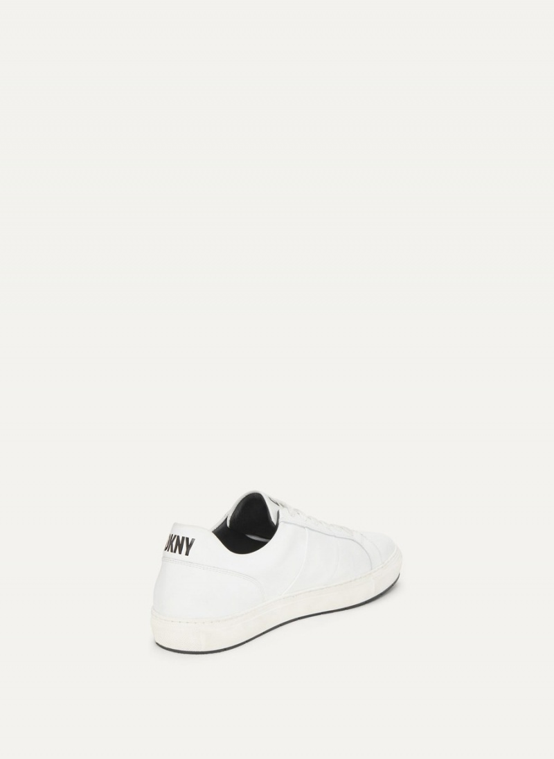 White Dkny Street Side Men's Sneakers | F6779474