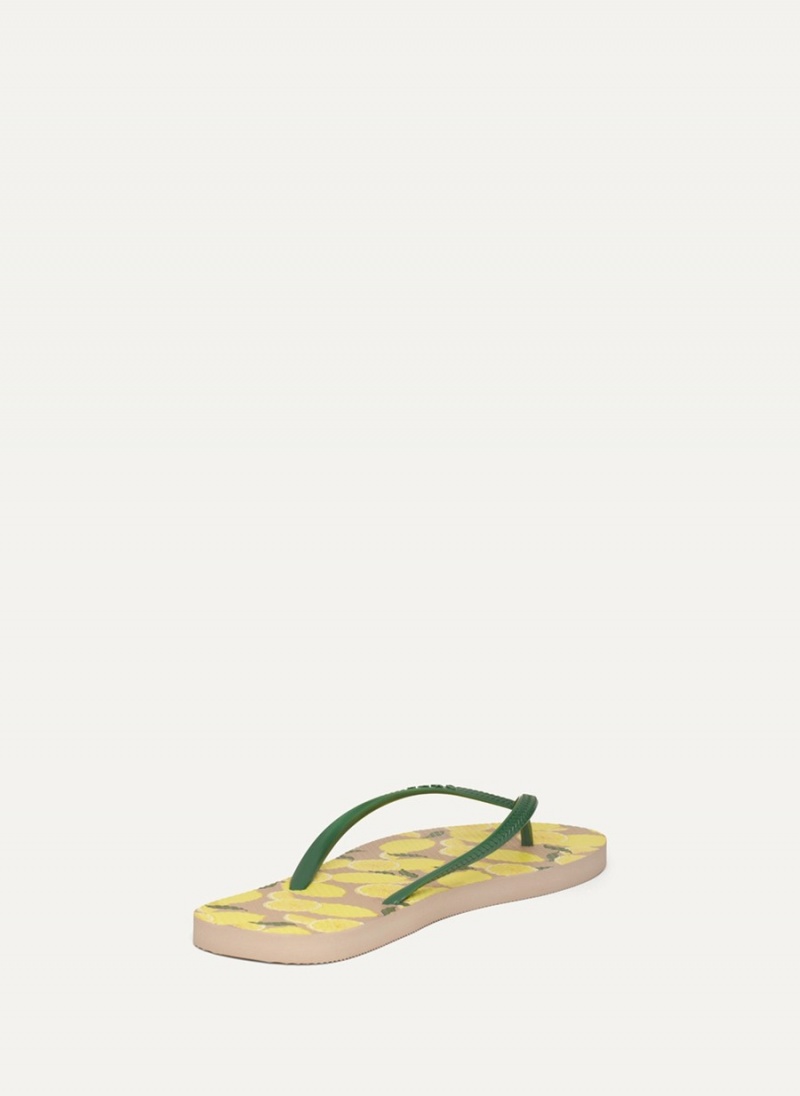 Yellow Dkny Lemon Men's Flip Flops | M6870914